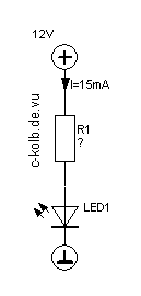Reihenschaltung mit Widerstand und LED