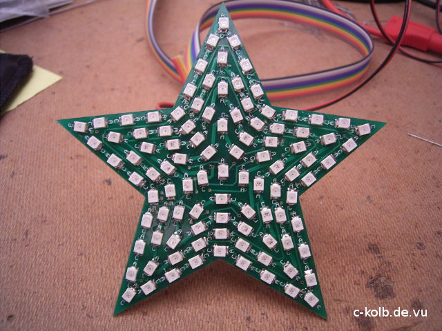 LED-Weihnachtsstern Platine von vorne
