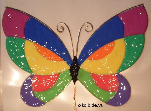 269 Window Color Bild Fensterbild Sticker Schmetterling Mosaik Stil Handarbeit 